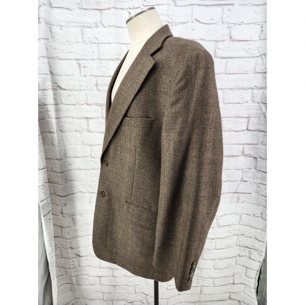Tweed Jacket 44R Brown 100% Wool Marled Blazer Sport‎ Coat Old Money Academia